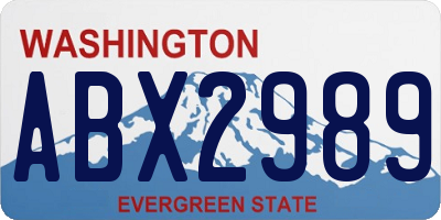 WA license plate ABX2989