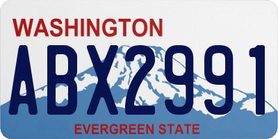 WA license plate ABX2991