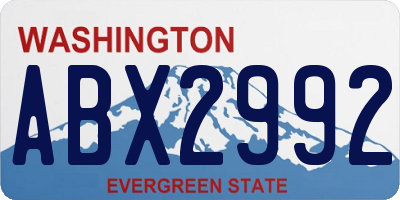 WA license plate ABX2992