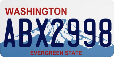 WA license plate ABX2998