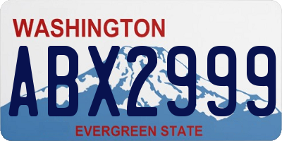 WA license plate ABX2999