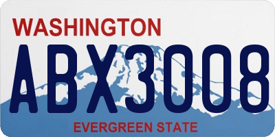WA license plate ABX3008