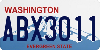 WA license plate ABX3011