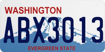 WA license plate ABX3013