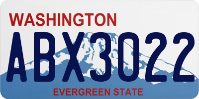 WA license plate ABX3022