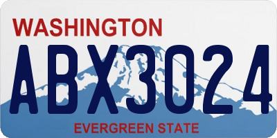 WA license plate ABX3024