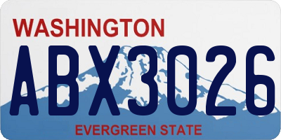 WA license plate ABX3026