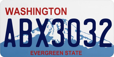 WA license plate ABX3032