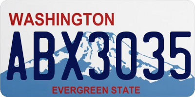 WA license plate ABX3035