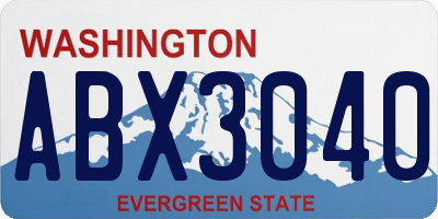 WA license plate ABX3040