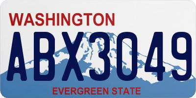 WA license plate ABX3049