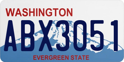 WA license plate ABX3051