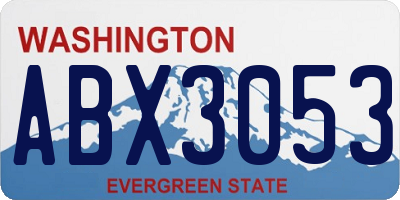 WA license plate ABX3053