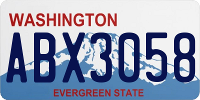 WA license plate ABX3058