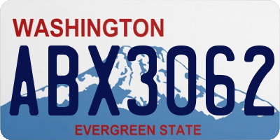 WA license plate ABX3062