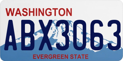 WA license plate ABX3063