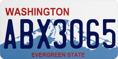 WA license plate ABX3065