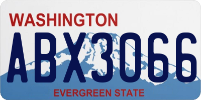 WA license plate ABX3066