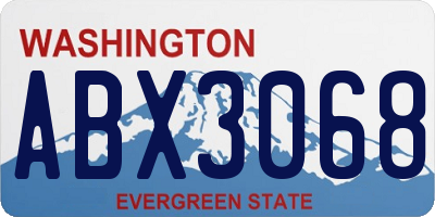 WA license plate ABX3068