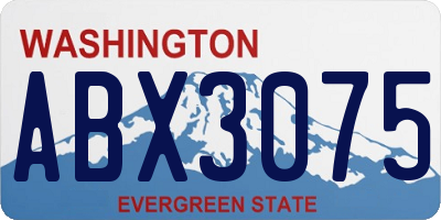 WA license plate ABX3075