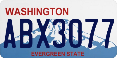 WA license plate ABX3077