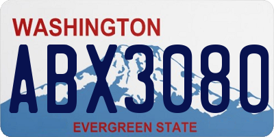 WA license plate ABX3080