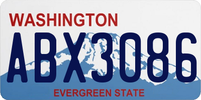 WA license plate ABX3086