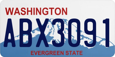 WA license plate ABX3091