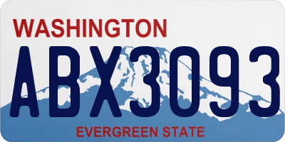 WA license plate ABX3093