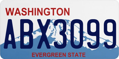 WA license plate ABX3099