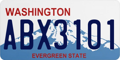 WA license plate ABX3101