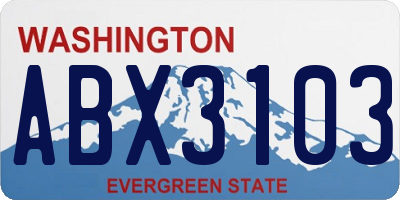 WA license plate ABX3103