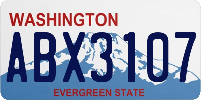 WA license plate ABX3107