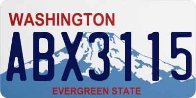 WA license plate ABX3115