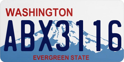 WA license plate ABX3116