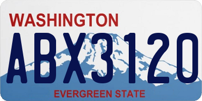 WA license plate ABX3120