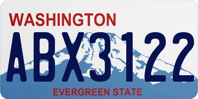 WA license plate ABX3122