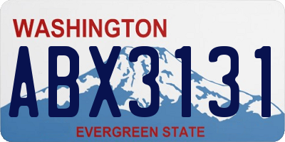 WA license plate ABX3131