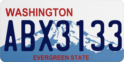 WA license plate ABX3133