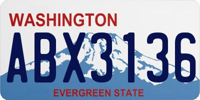 WA license plate ABX3136