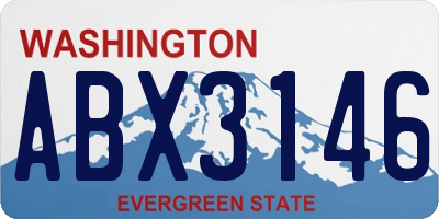 WA license plate ABX3146
