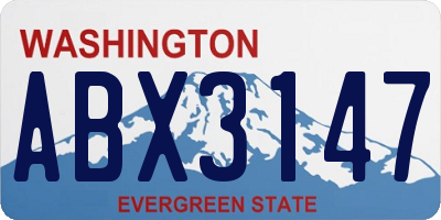 WA license plate ABX3147
