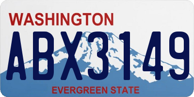 WA license plate ABX3149