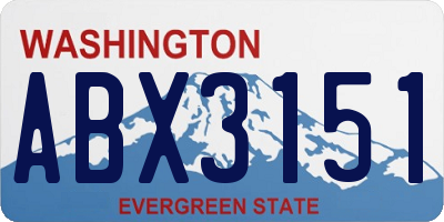 WA license plate ABX3151