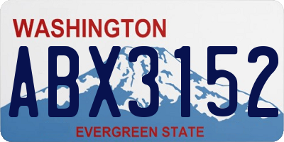 WA license plate ABX3152