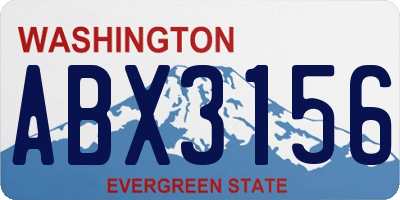 WA license plate ABX3156