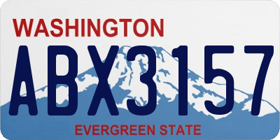 WA license plate ABX3157