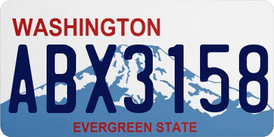 WA license plate ABX3158