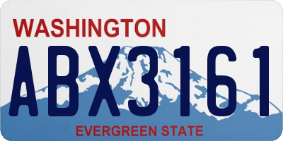 WA license plate ABX3161