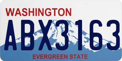 WA license plate ABX3163